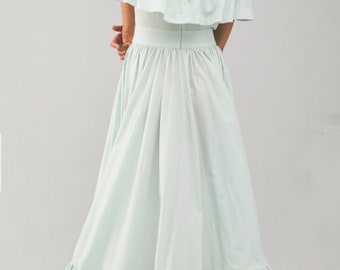 Mint Romance Novel Selkie Prairie Dress