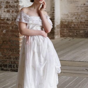 Rare Southern Belle Gunne Sax Style dress Lace Off Shoulder Dress image 3