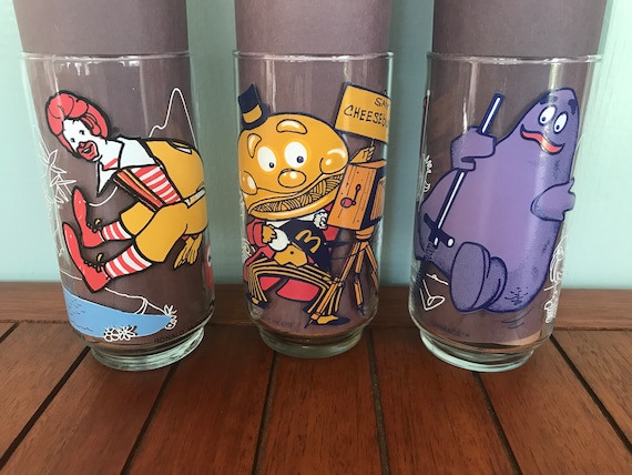 マクドナルド - 1977年McDonaldland Action Series グラス5個セット Vintage 1977 Mcdonald's Action Series 