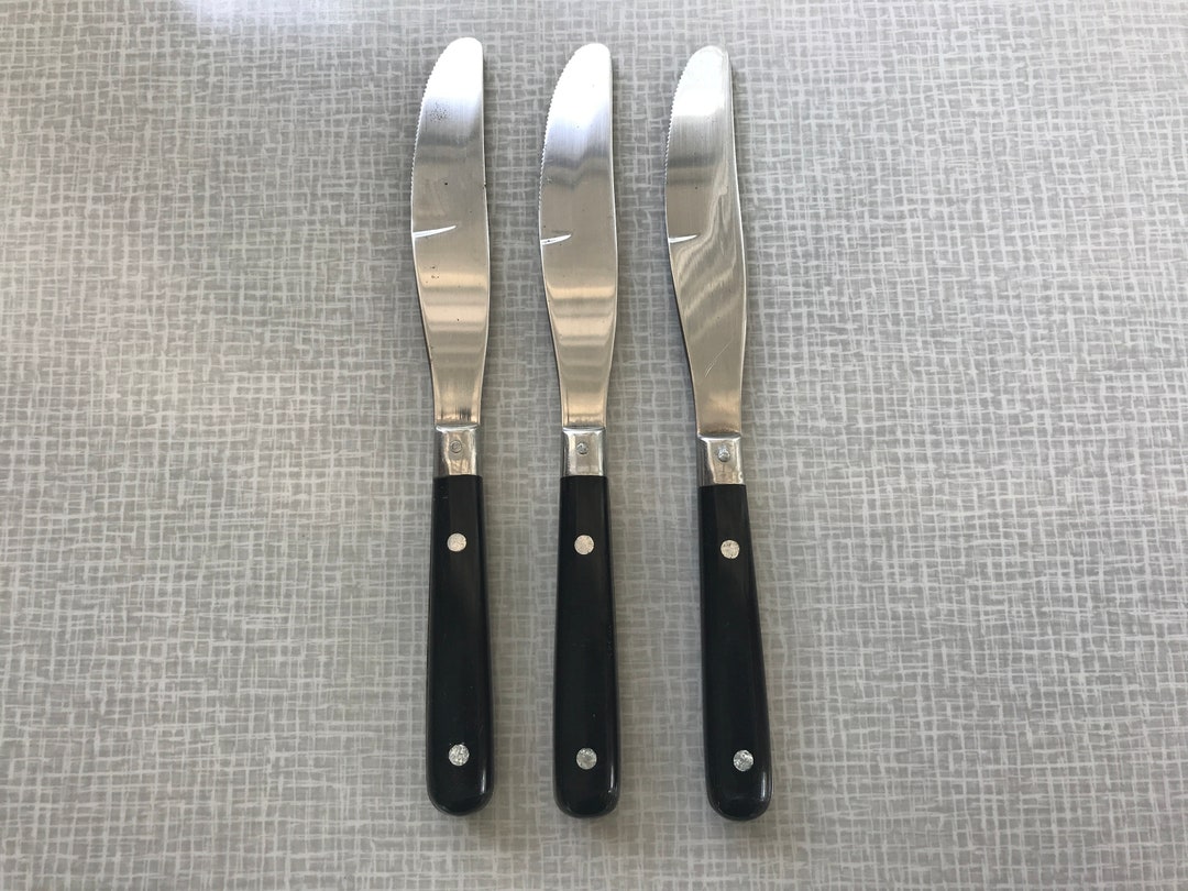 Vintage Washington Mardi Gras Black Handle Silverware / Flatware Knives Etsy