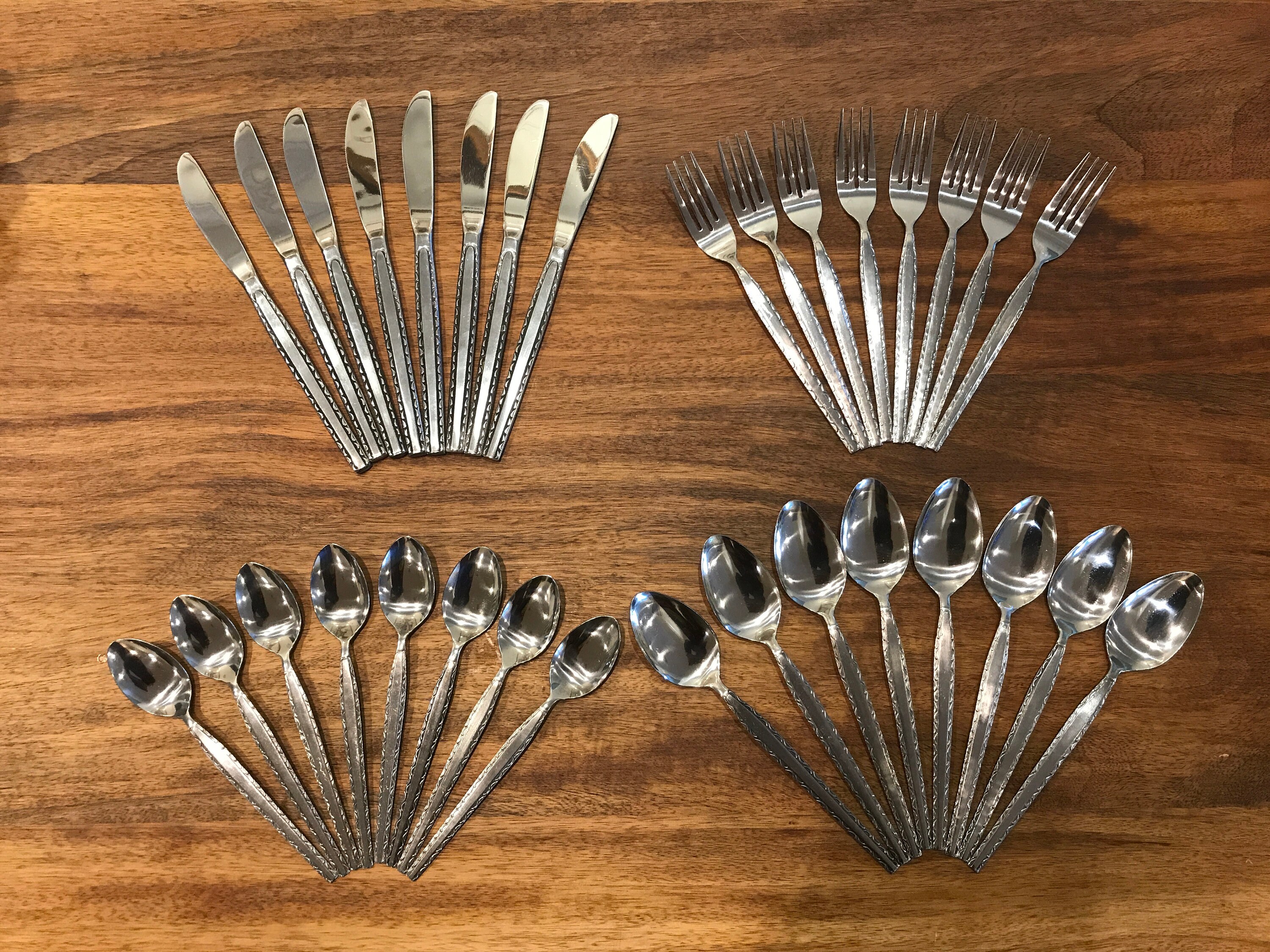 Mid Century Rogers Stainless Japan Flatware / Silverware Set Etsy