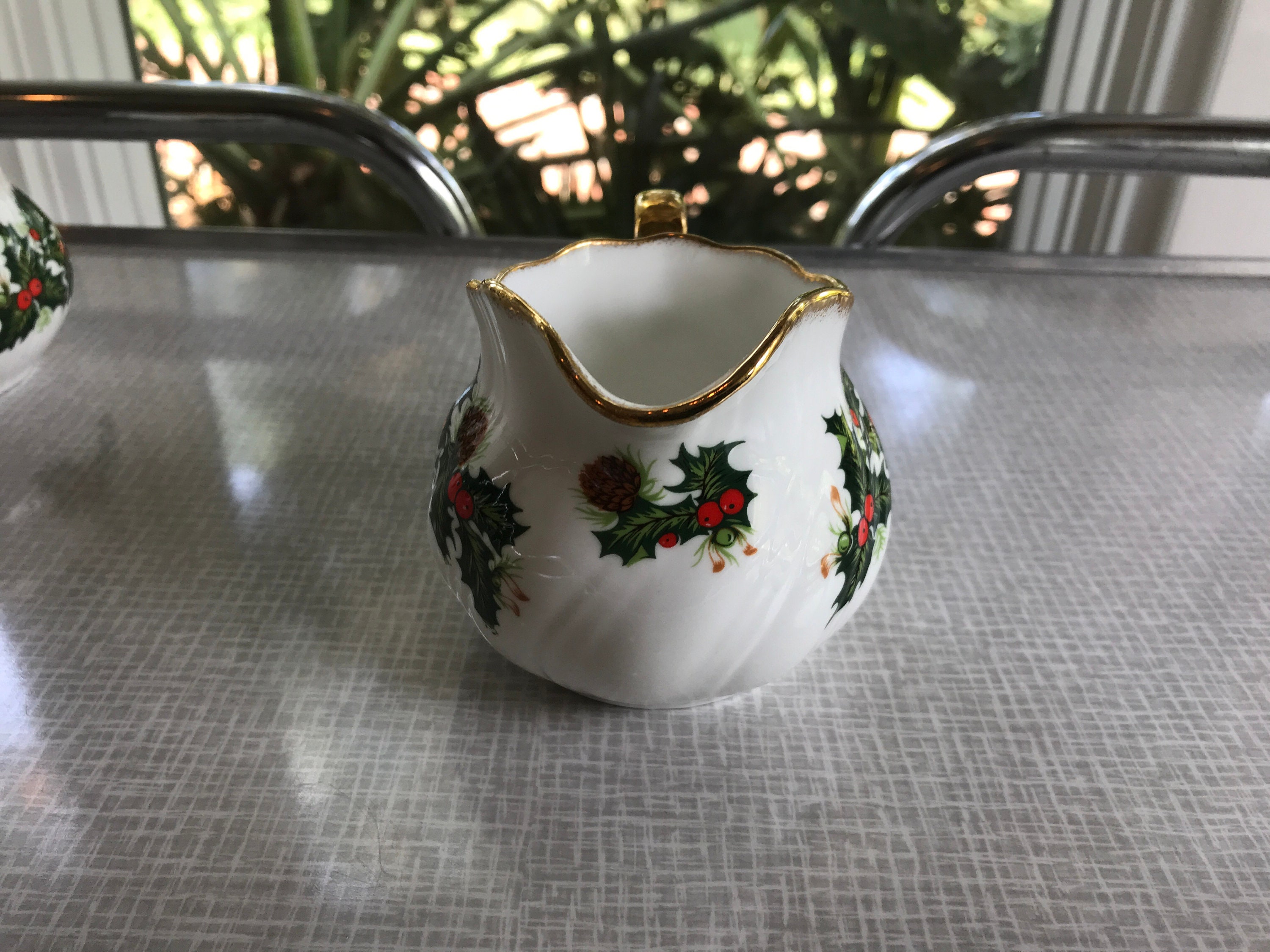Rosina Queens Fine Bone China Yuletide Creamer and Sugar Bowl Etsy