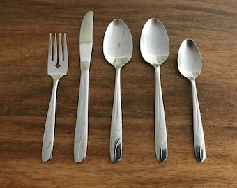 オネイダ ONEIDA ナイフ ＆ フォーク スターリングシルバー Mid Century Oneida Silver Stainless Thor Silverware / Flatware