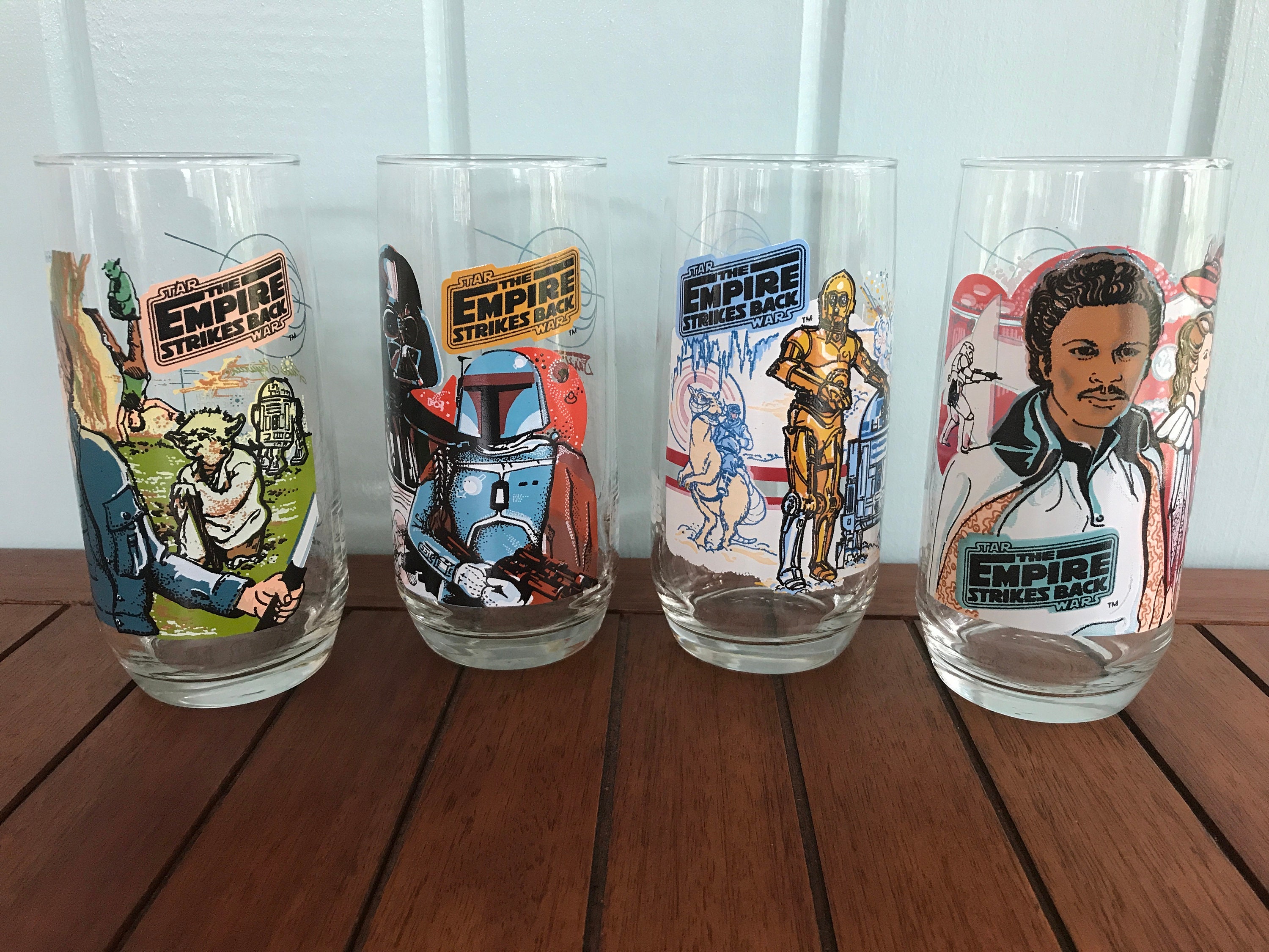 Star Wars Empire Strikes Back Tumblers Drinking Glasses Burger King Promo  1980 