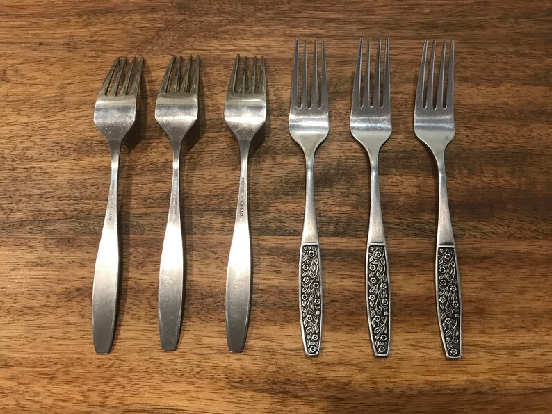 Mid Century Flower Handle Stainless Steel Japan Flatware / Etsy