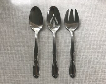 Flatware Flower Pattern Chapel Hill Vintage Superior Stainless USA Silverware Set Flatware Flower Pattern Chapel Hill Vintage Superior Stainless USA Silverware Set