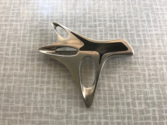 Vintage Georg Jensen Sterling Silver and Black Enamel