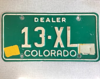 One Vintage License Plate - Dealer Plate - Colorado