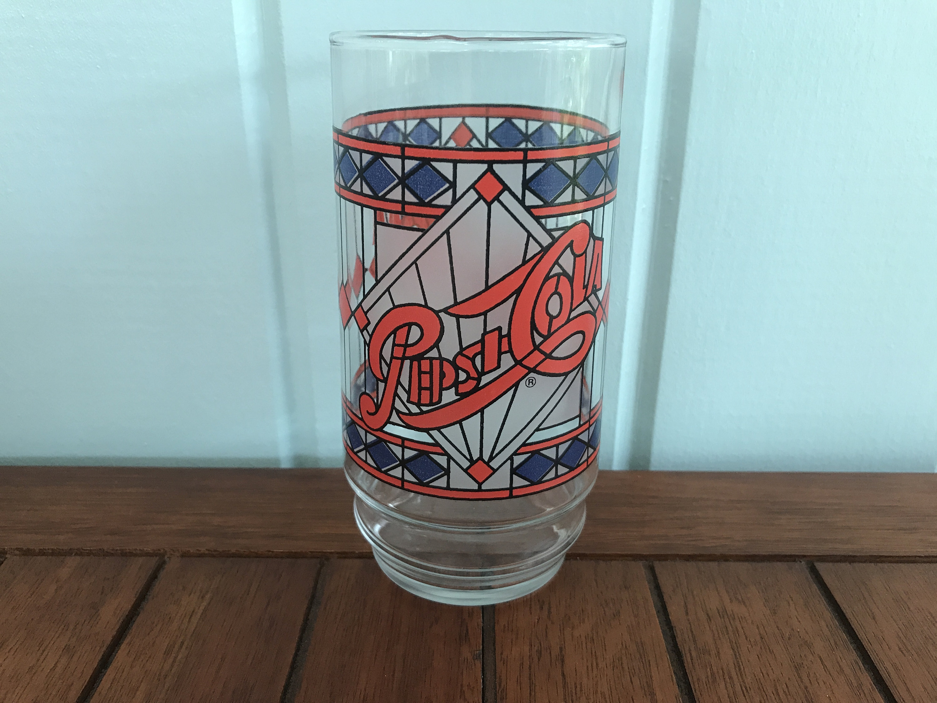 Six Pepsi Cola Glasses with Stained Glass Design Etsy