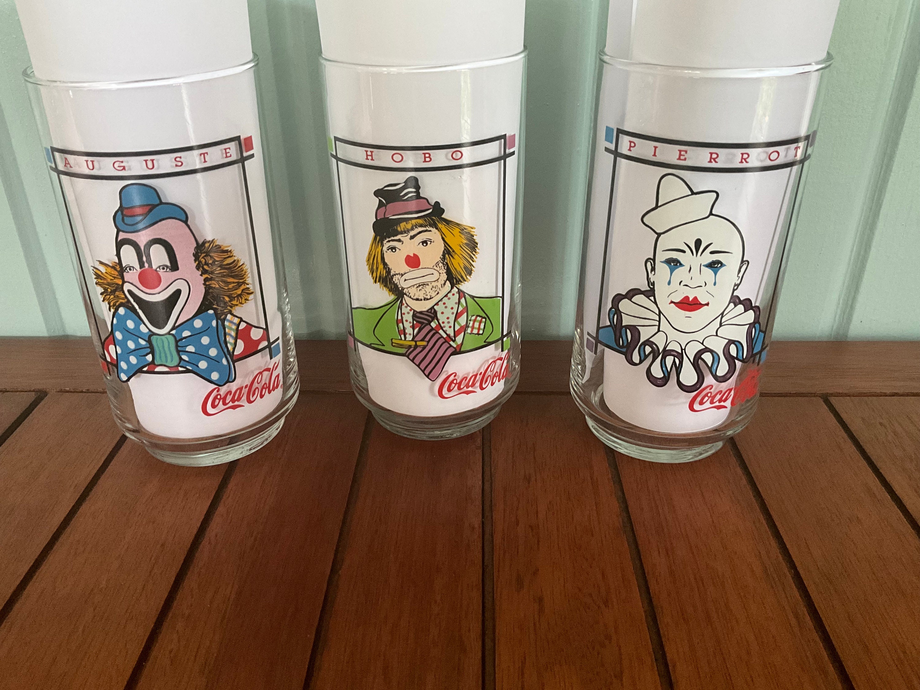 One Wendys and Coca-cola Clown Glasses Auguste, Hobo, Pierrot Glass - Etsy One Wendys and Coca-cola Clown Glasses Auguste, Hobo, Pierrot Glass - Etsy