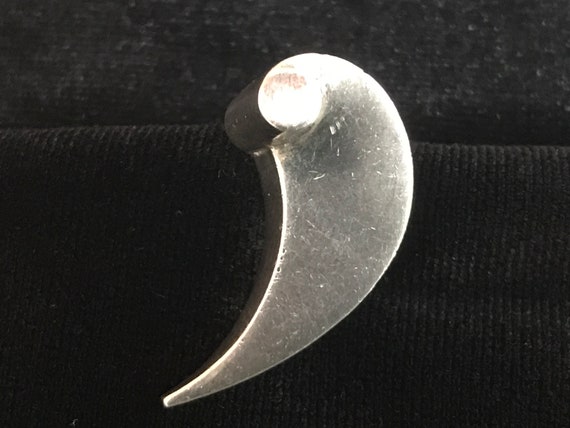 Vintage Antonio Piñeda of Taxco Sterling Silver Earrings - Comma Design View 5