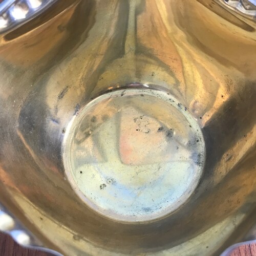 WMF Ostrich Hallmark Silverplate Bowl / shops Basket with Gold Wash