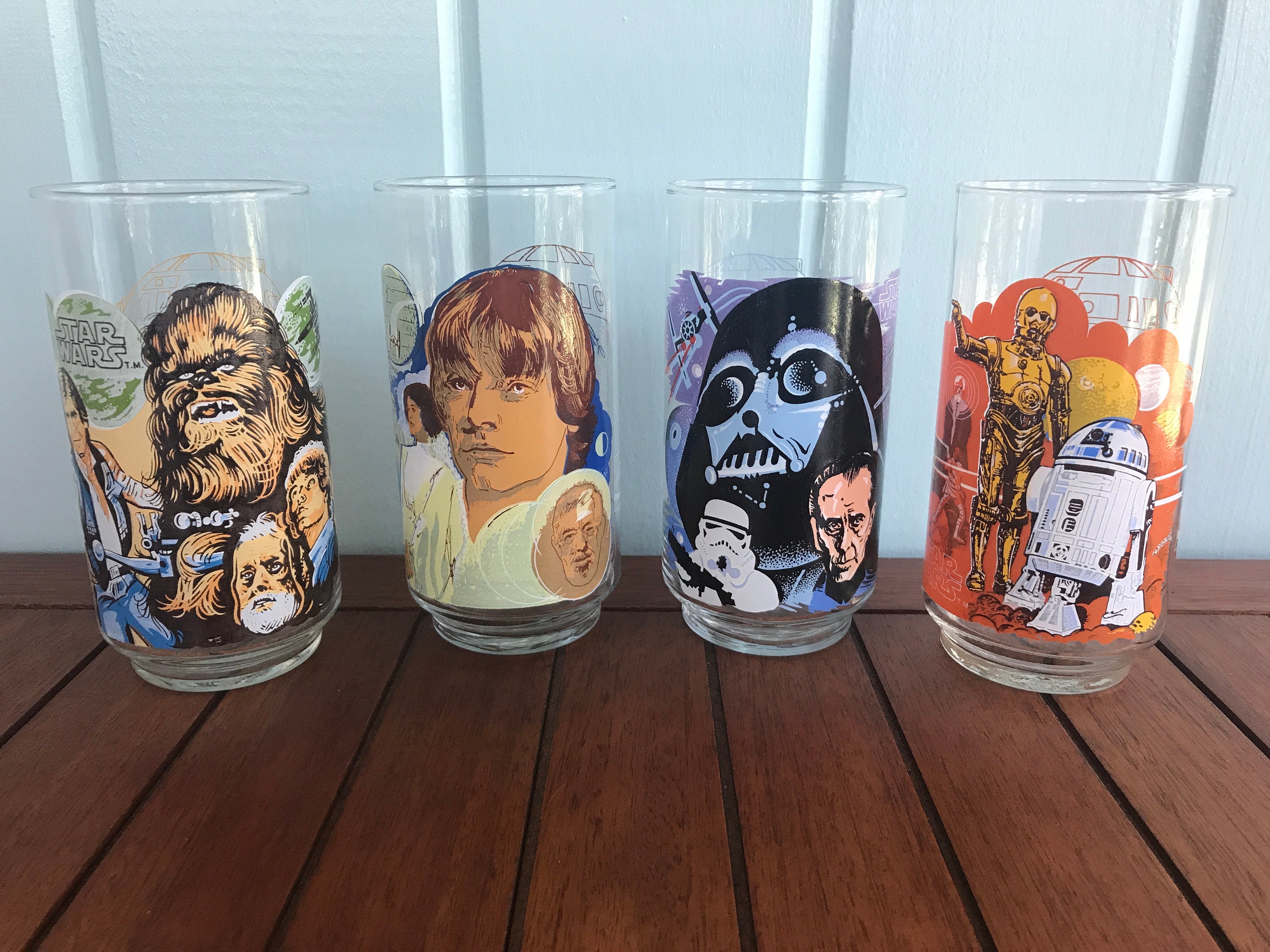 Star Wars Burger King Drinking Glasses 1977 Coca-Cola (2) Near Flawless