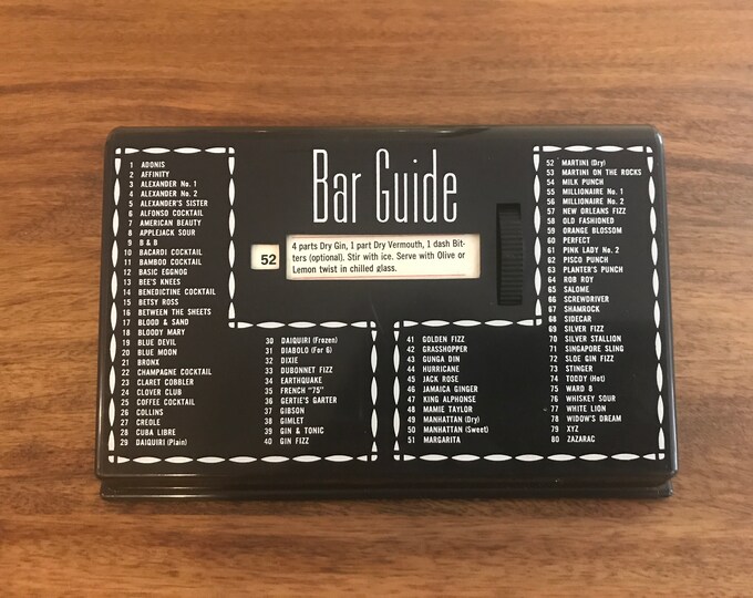 Vintage Mid Century Black and White Bar Guide Rolodex / Drink Etsy