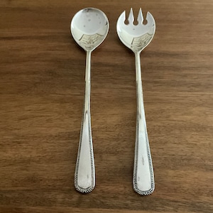 Vintage Silverplate Silverware / Flatware - Serving Fork, Serving Spoon / Salad Set - Silver Plated Italy