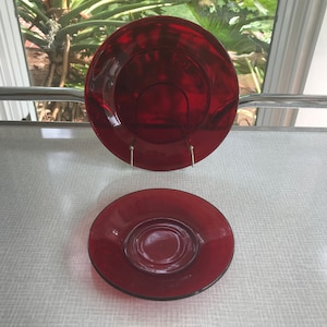 Anchor Hocking Royal Ruby - Salad Plates, Saucers - Replacement Pieces