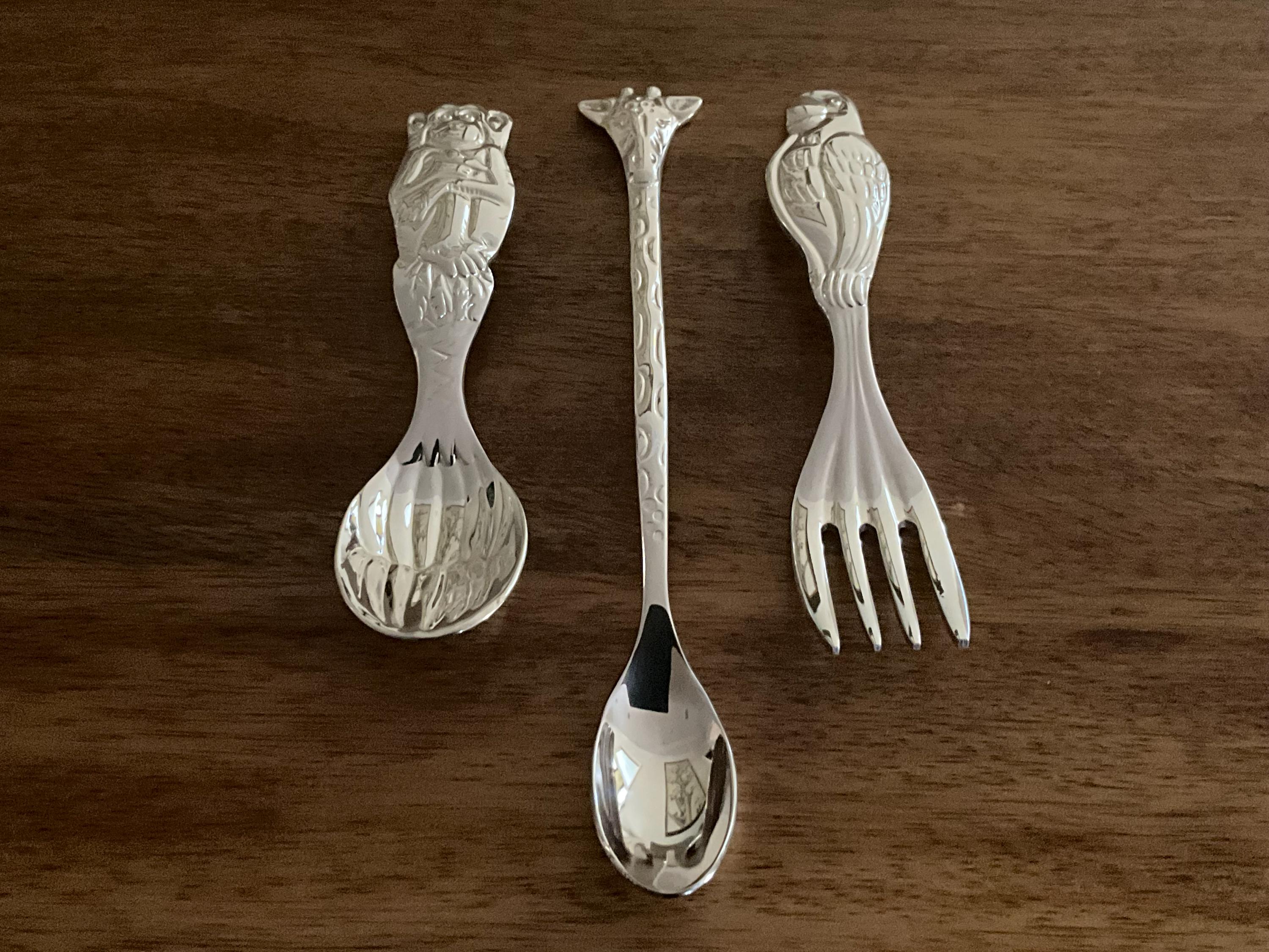 純銀製　アンティーク　ベビースプーン　REED & BARTON Reed and Barton Silverplate Children's Silverware Set in the