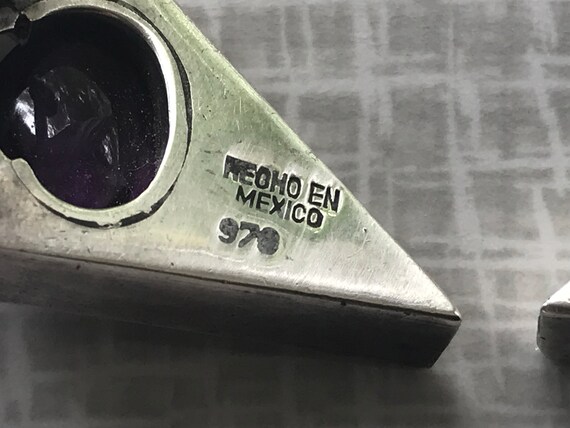 Boutons De Manchette Vintage Taxco - Argent Sterling Et Pierre De Lune, Signés Antonio Pineda