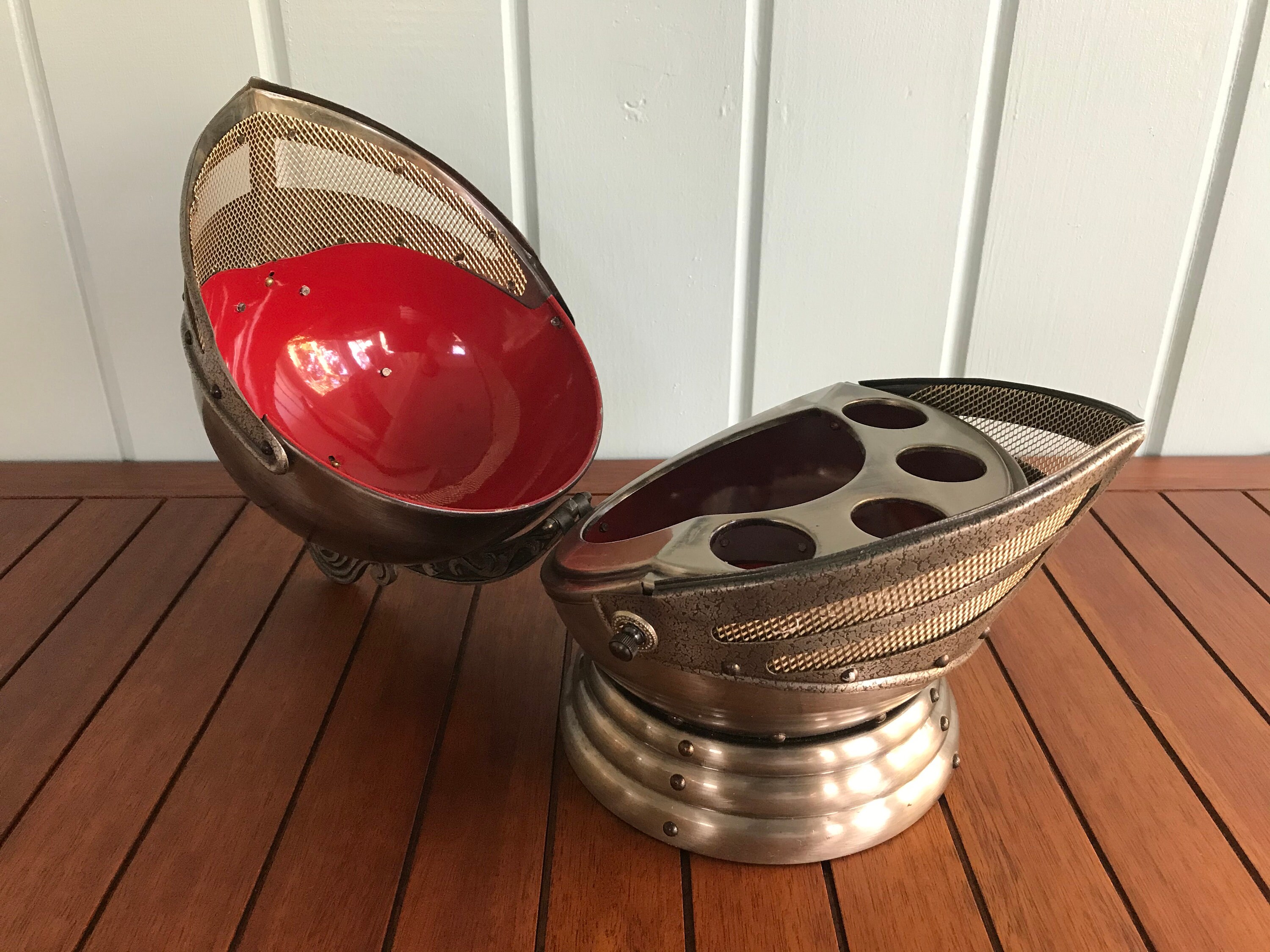 Knight Helmet With Decanter and Four Glasses Etsy