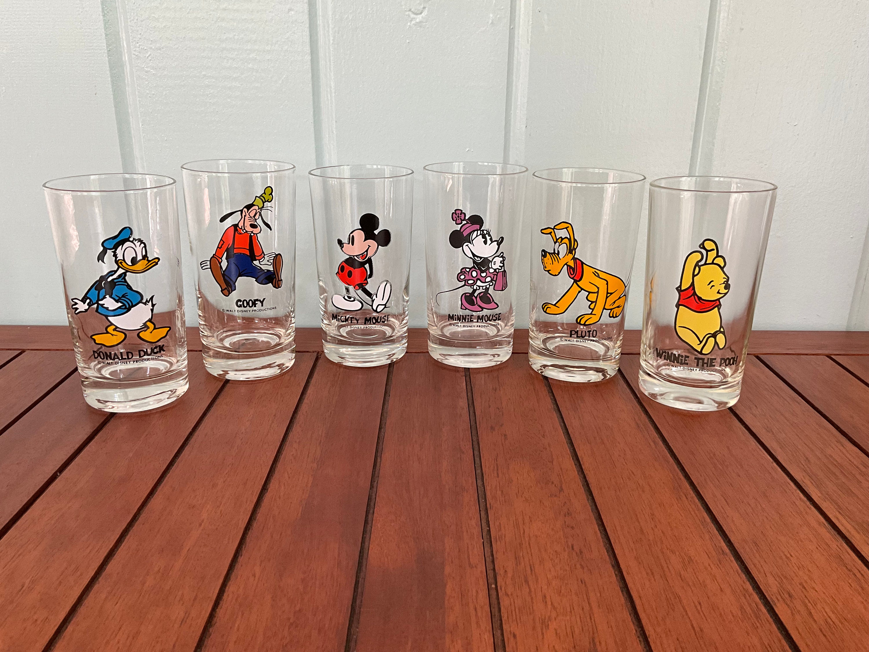 Vintage Disney Souvenir Glass - Donald Duck, Goofy, Mickey Mouse