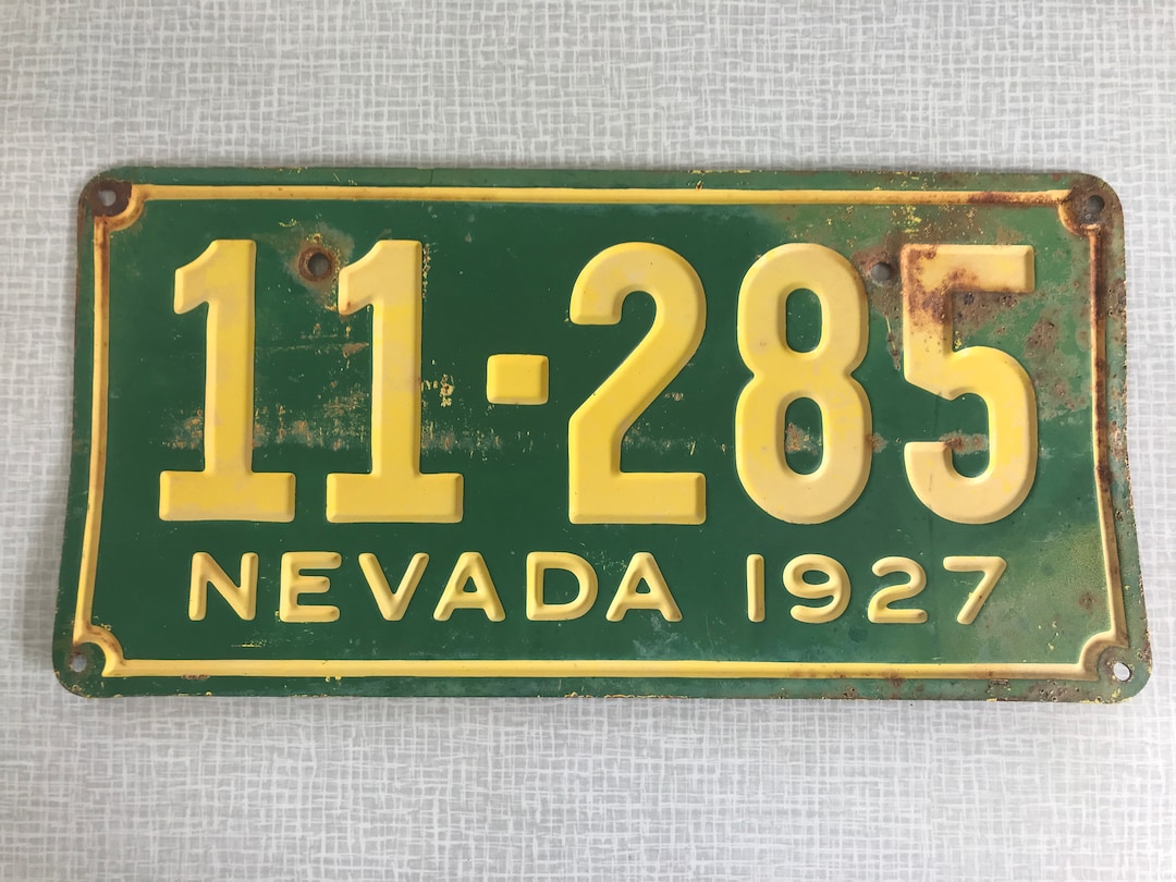 1927 Vintage License Plate Nevada Etsy UK