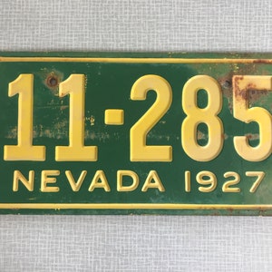 1927 Vintage License Plate - Nevada