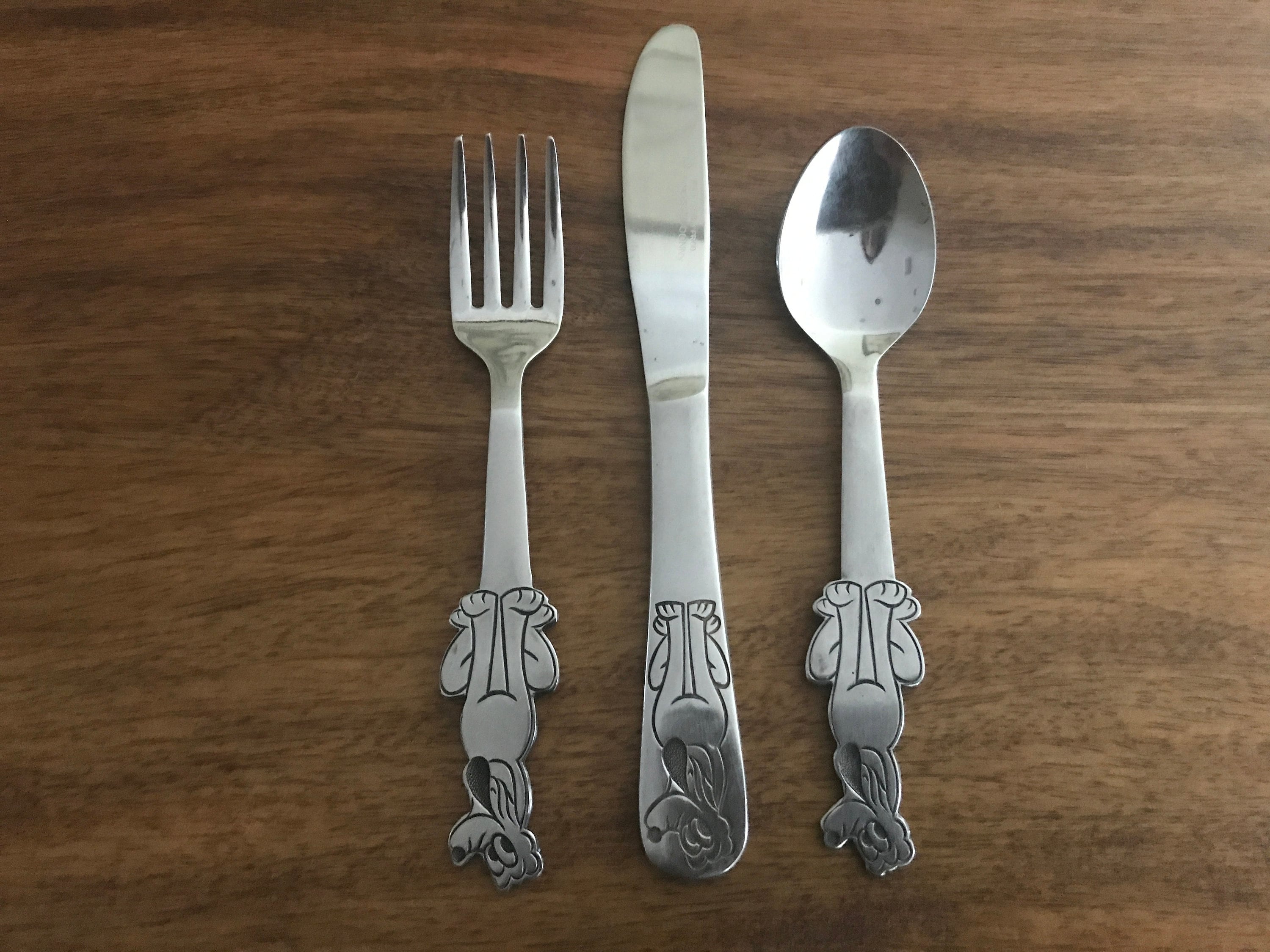 絵画　ミッキー＋ミニー 恋人達の銀食器 / Lover's silverware One Walt Disney Stainless Steel Youth Silverware / Flatware - Fork