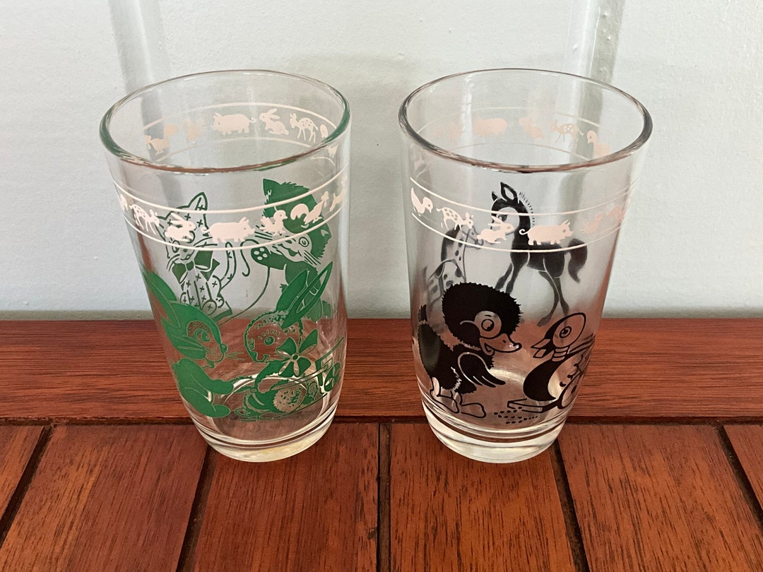 One Kiddie Kup Swanky Swig Glass by Kraft Foods - Green, Black - With ...