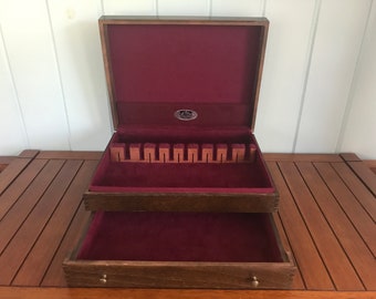 Silverware Chest / Flatware Case with Drawer