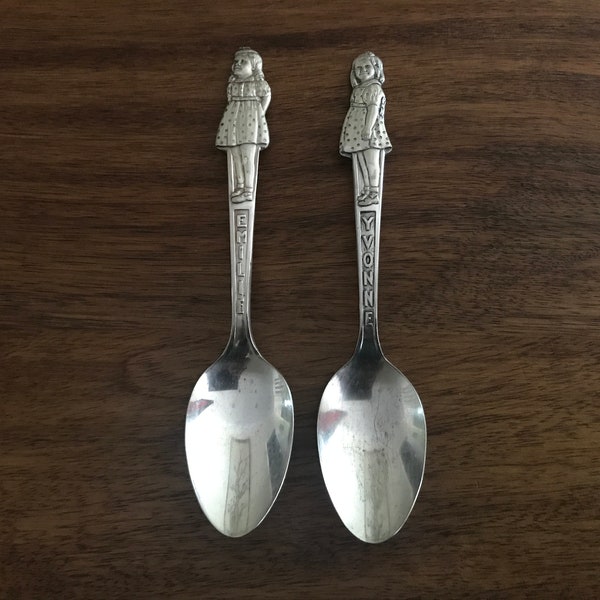 One Dionne Quintuplet Carlton Silver Plate Silverware / Flatware - Spoon - Emilie, Yvonne