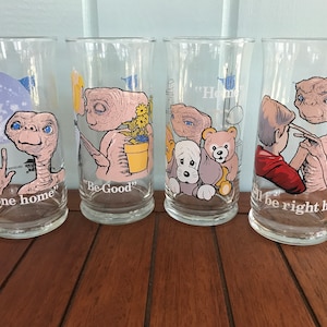 1982 E.T. The Extra-Terrestrial Limited Edition Pizza Hut Collector Series Glass - Phone Home, Be Good, Home, I’ll Be Right Here