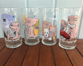 1982 E.T. The Extra-Terrestrial Limited Edition Pizza Hut Collector Series Glass - Phone Home, Be Good, Home, I’ll Be Right Here