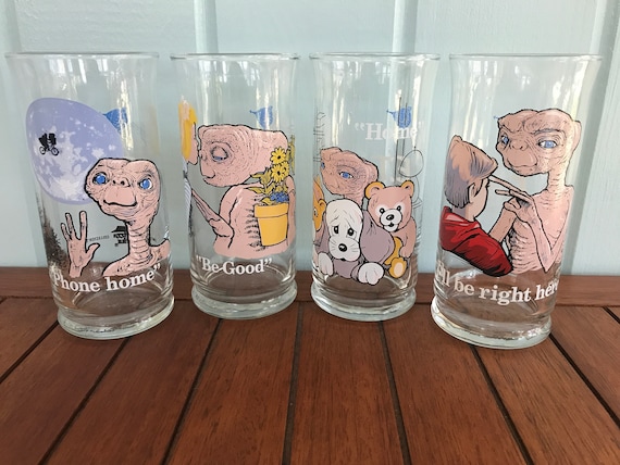 1982 E.T. The Extra-Terrestrial Limited Edition Pizza Hut Collector Series  Glass - Phone Home, Be Good, Home, I’ll Be Right Here