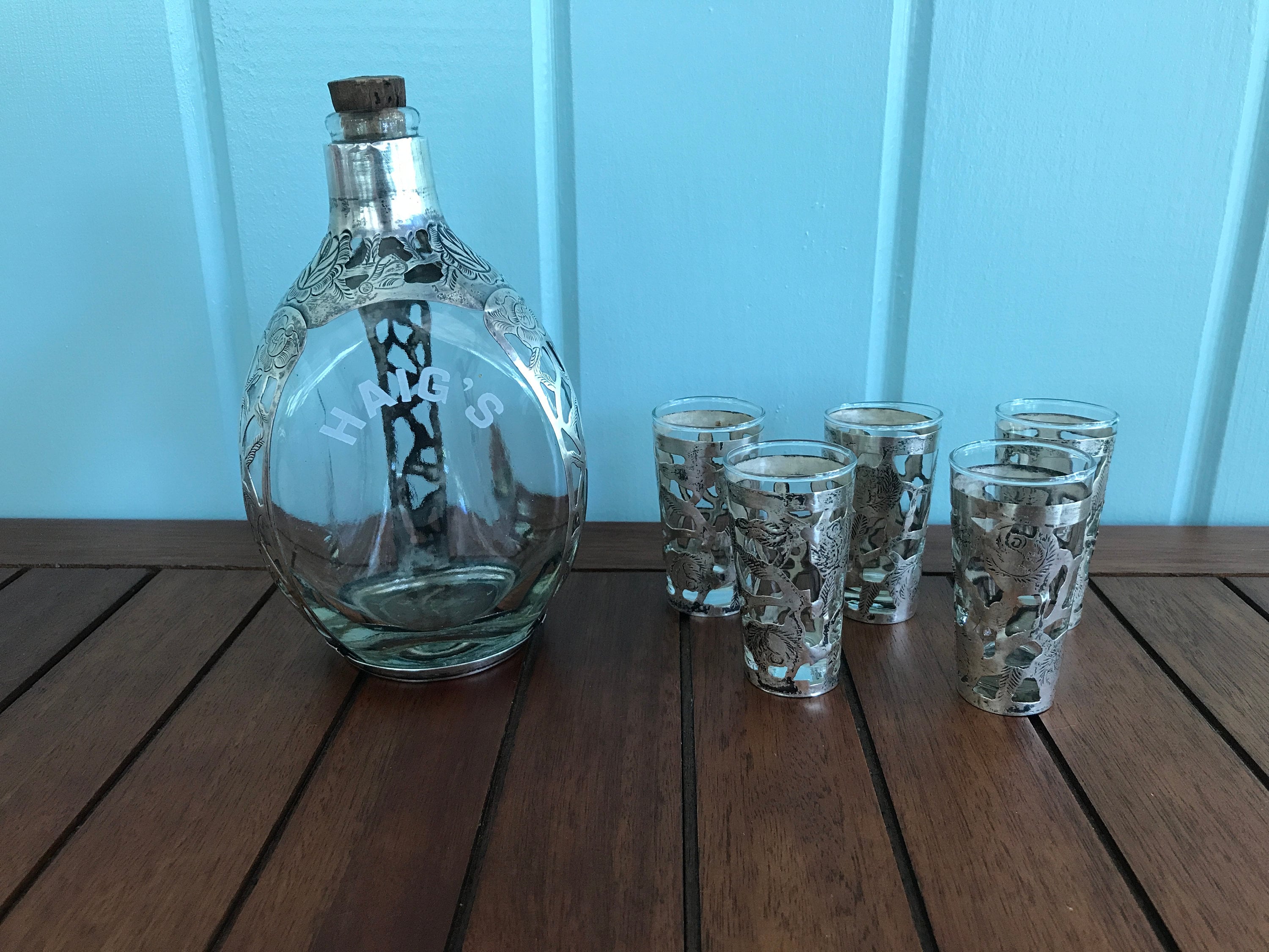 【希少】Haig’s Dimple  Decanterピューター Haig's Dimple Pinch Whisky Bottle With Sterling Silver Overlay and