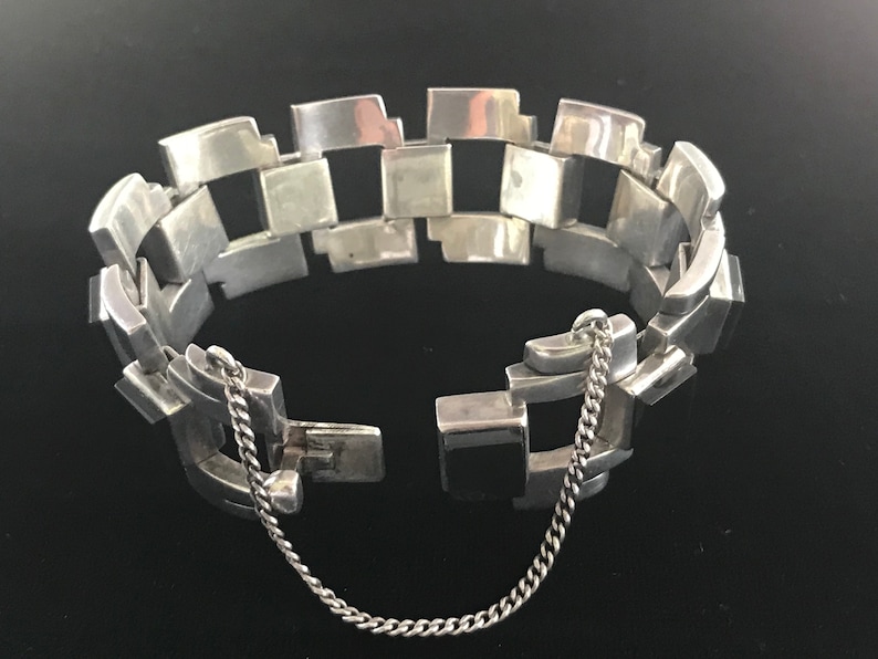Vintage Antonio Pineda 980 Silver/Copper Bracelet, Taxco Silver 8 1/4