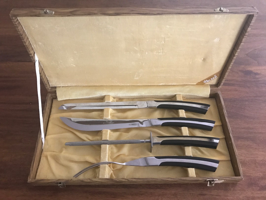 Mid Century Danish Modern Eldan Black Handle Stainless Silverware