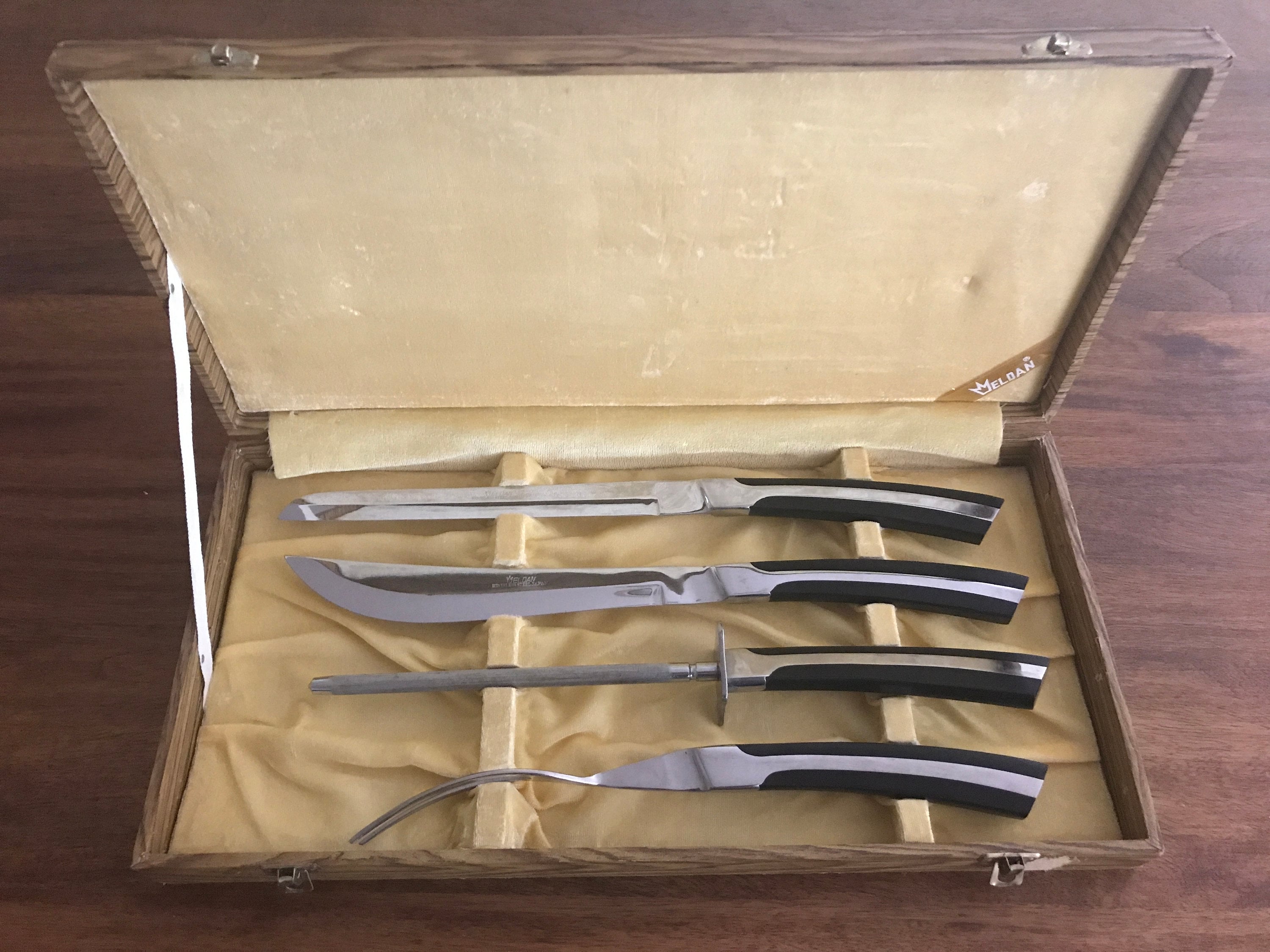 Mid Century Danish Modern Eldan Black Handle Stainless