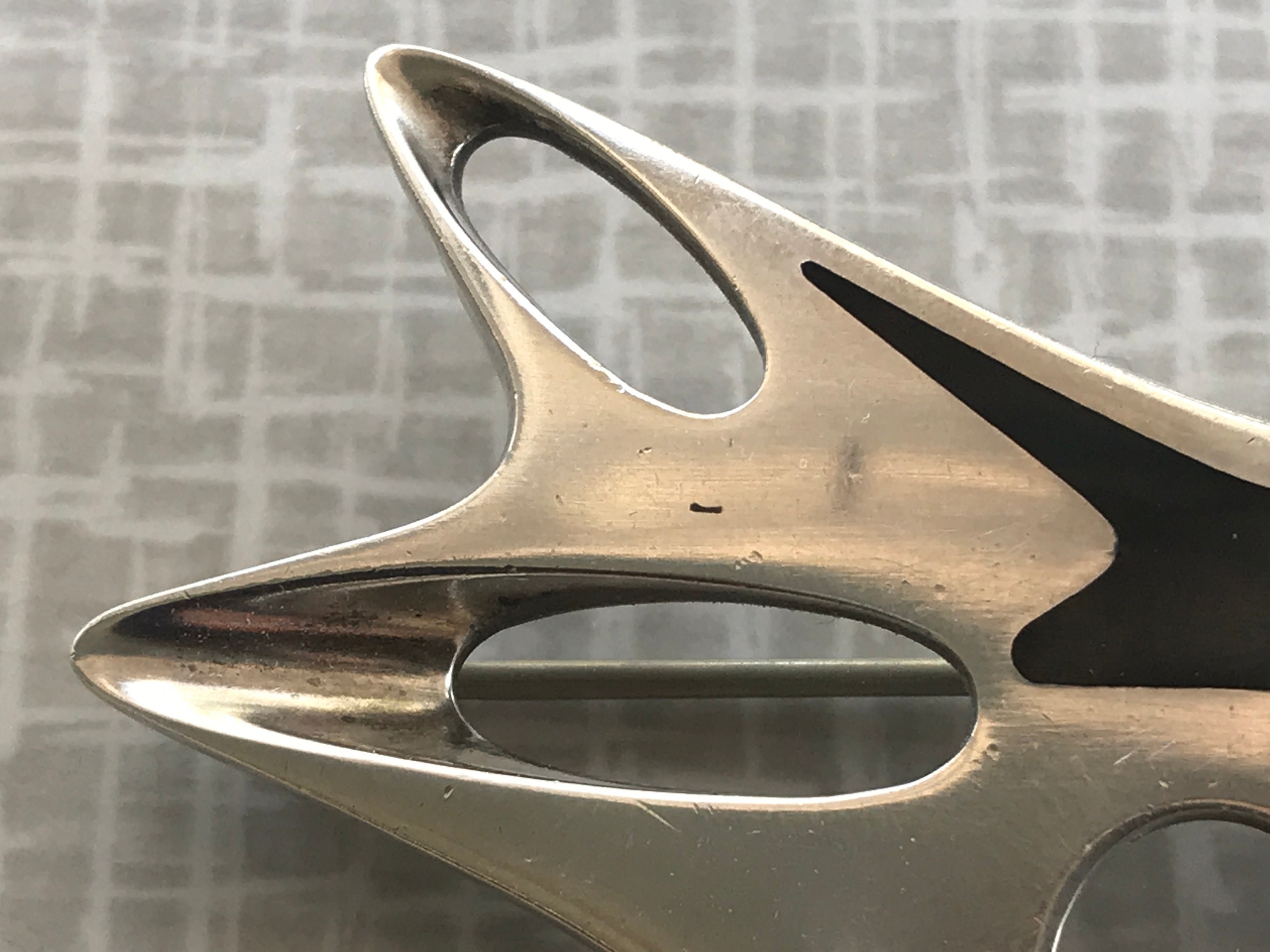 Vintage Georg Jensen Sterling Silver and Black Enamel Abstract