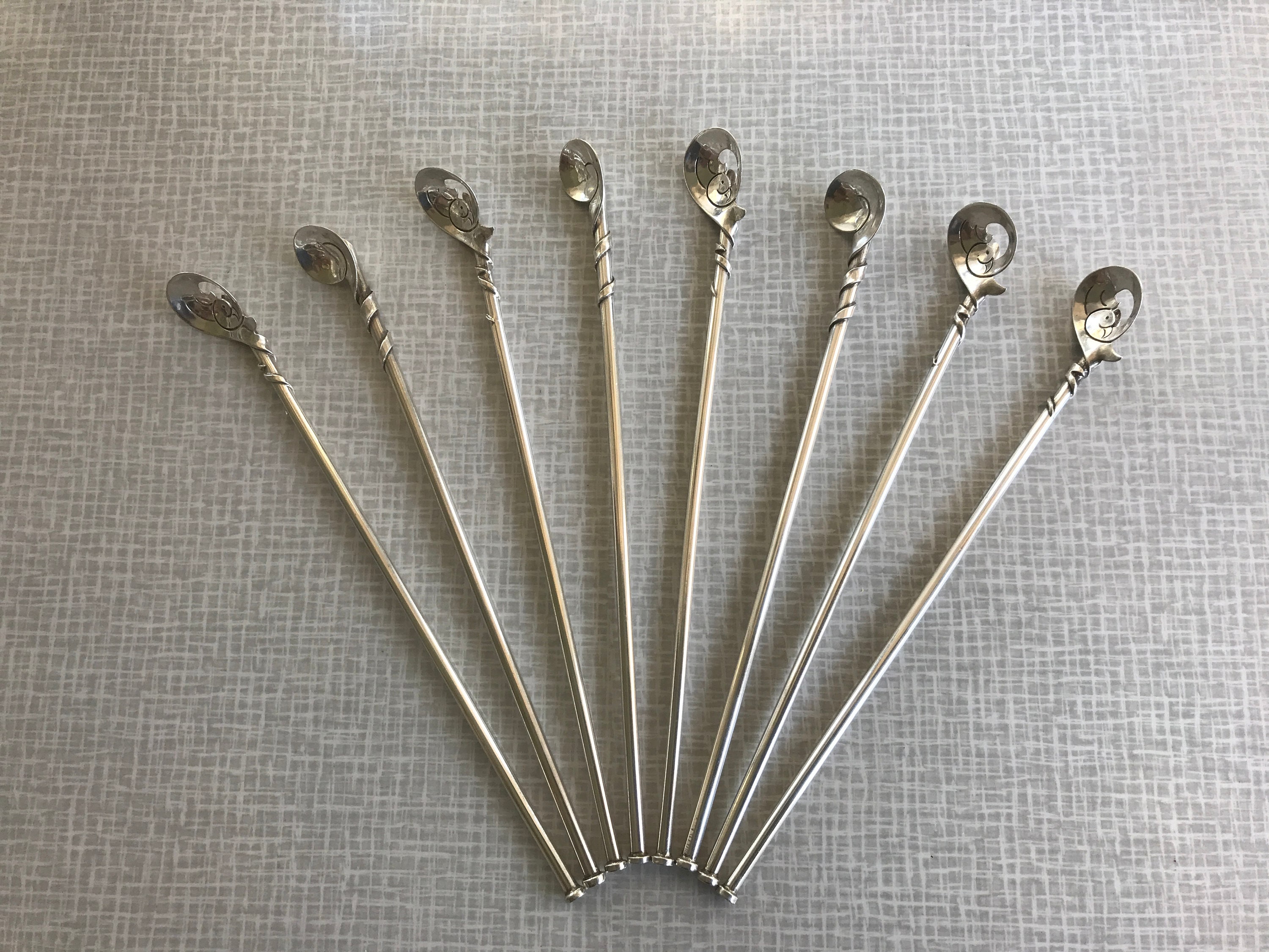 STERLING Silver Straw Spoon 銀製品 ストロー スプーン