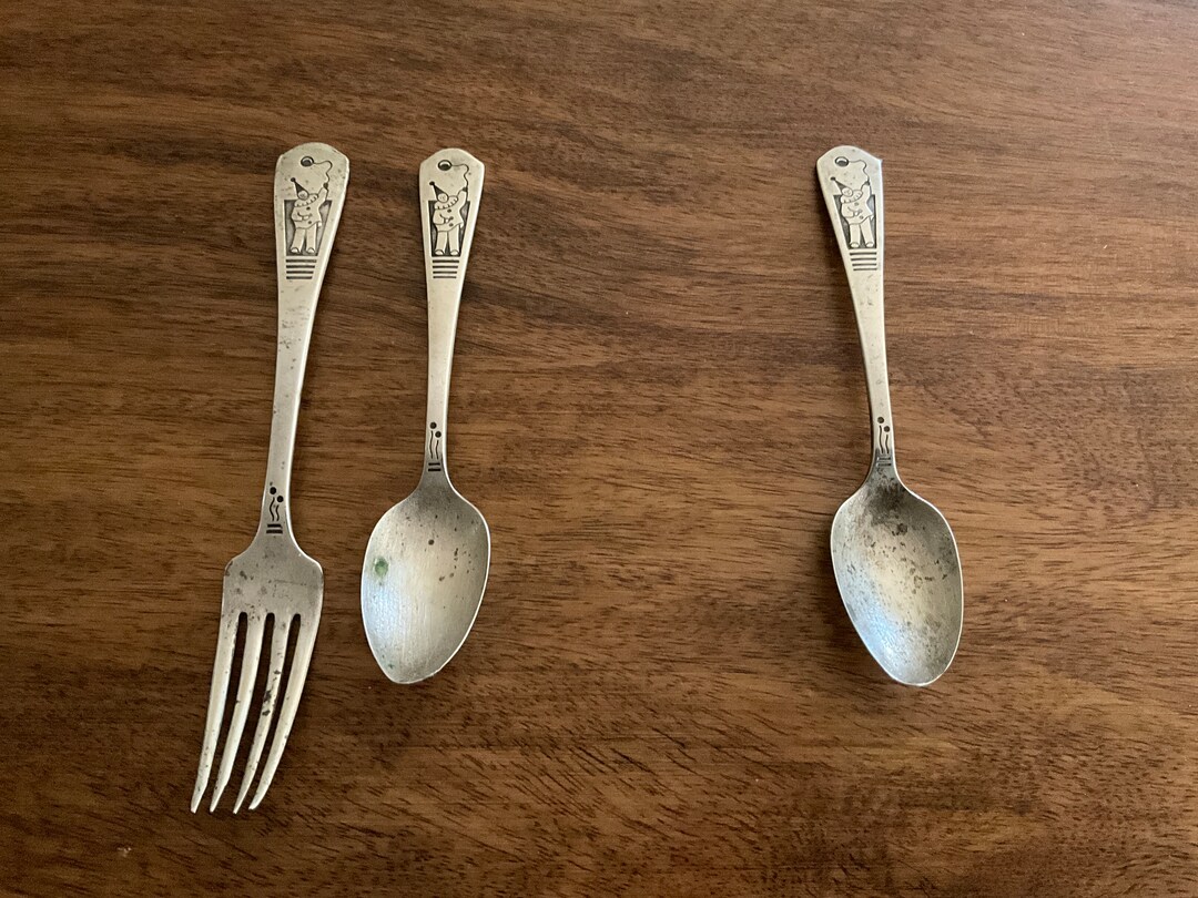 Imperial Silver Plate Youth Silverware / Flatware Clown With Balloon Etsy