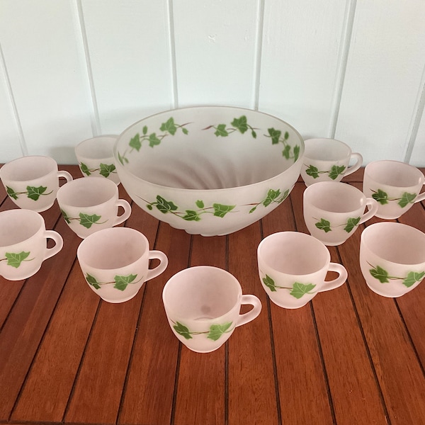 Holly Punch Bowl Etsy