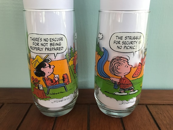 Snoopy and Charlie Brown Glass