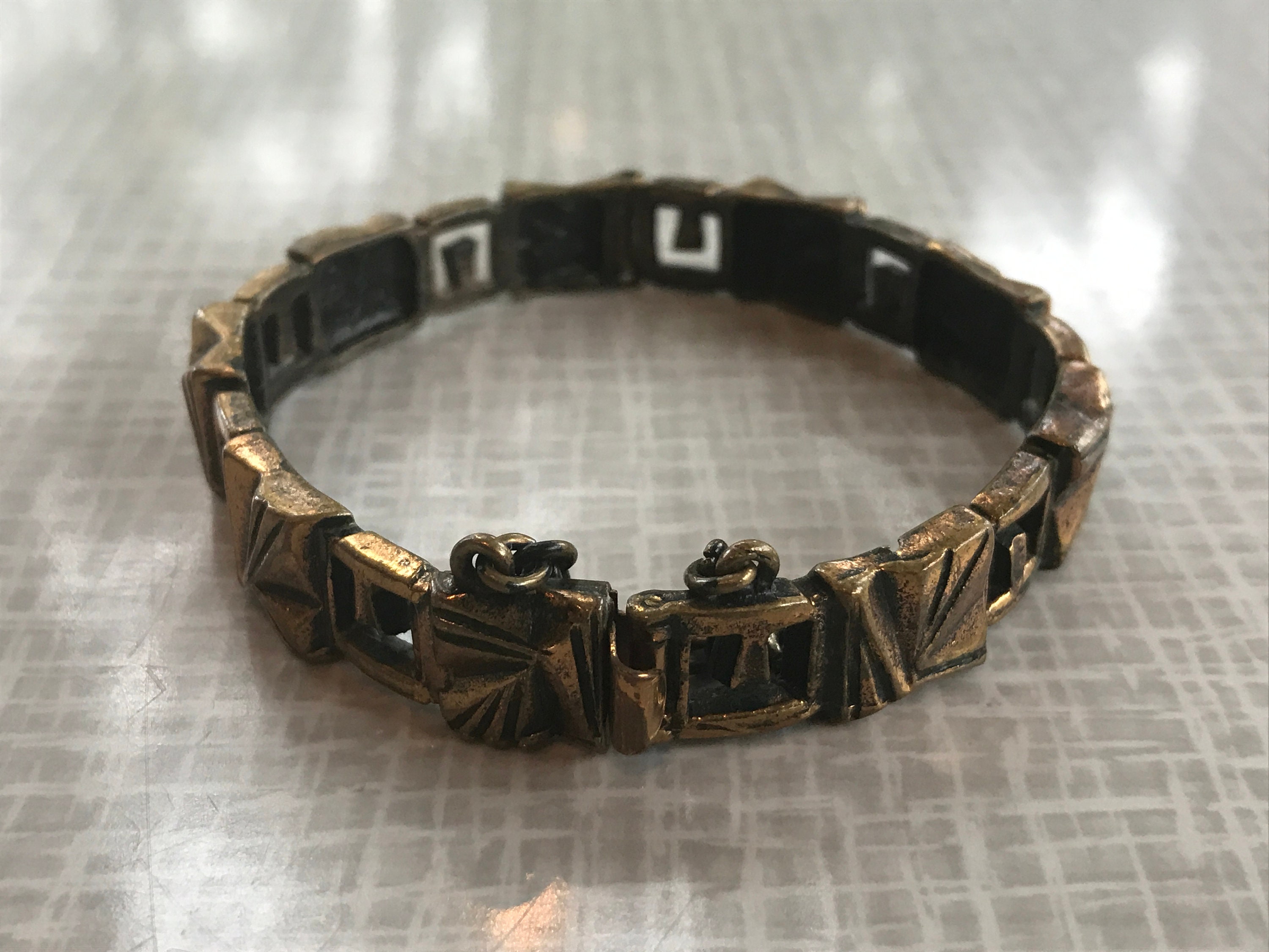 Collier Vintage Pentti Sarpaneva Finlande - Bronze, Style Brutaliste, Pendentif
