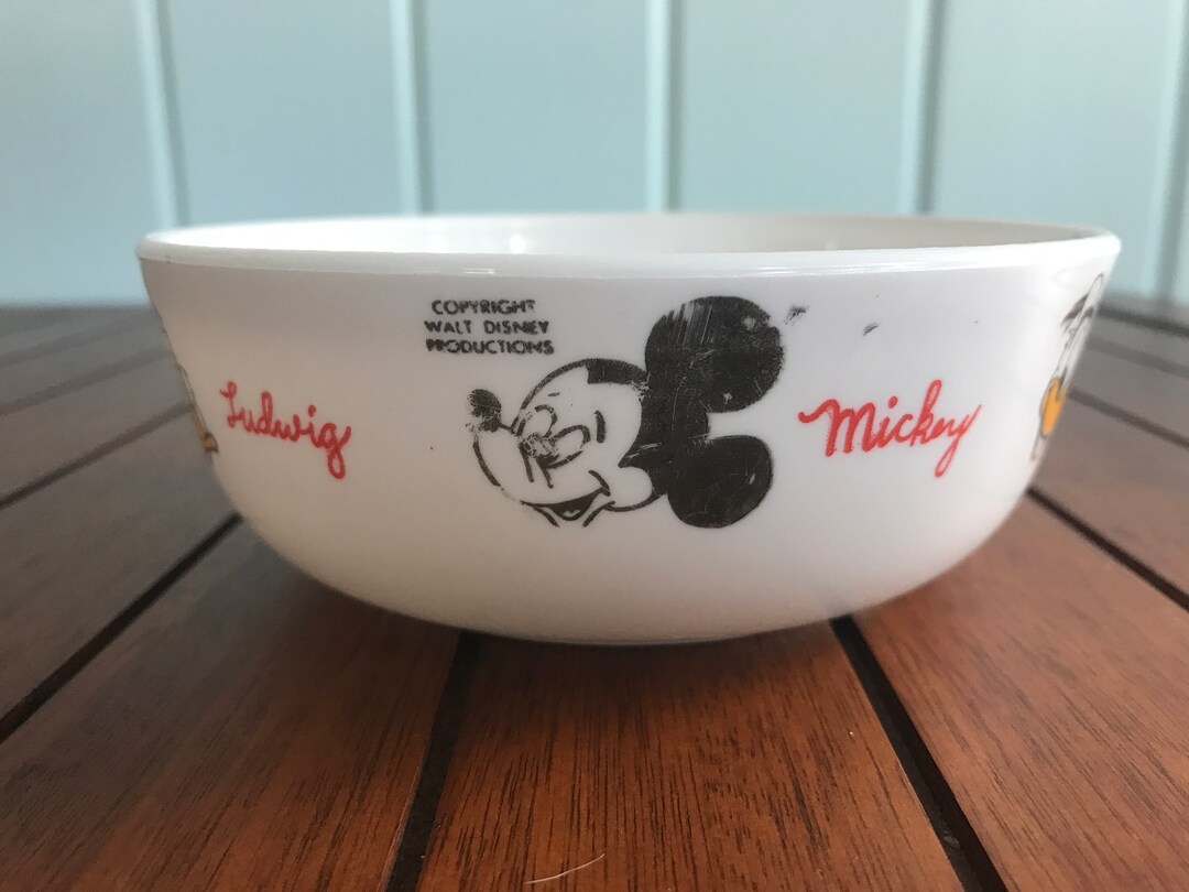 Two Vintage Eagle Disney Cereal Bowls Mickey Mouse, Donald Duck, Pluto