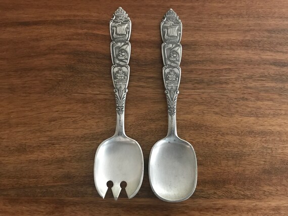 Konge-Tinn Norge Gulsmed Holsen Viking Silverware / Couverts dans