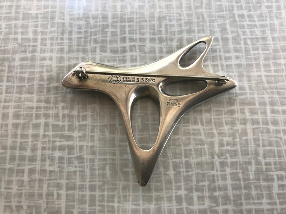 Vintage Georg Jensen Sterling Silver and Black Enamel