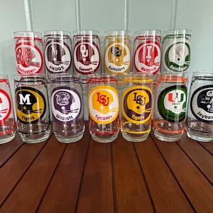 Sam’s SAMwiches 1976 College Football Collector’s Series Glass - Frogs, Buffaloes, Rainbows, Cowboys, Tigers, Cyclones, Hurricanes, Jayhawks