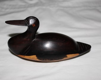 Elli Malevolti Duck Figurine: Hand-carved, Hand-painted Italian
