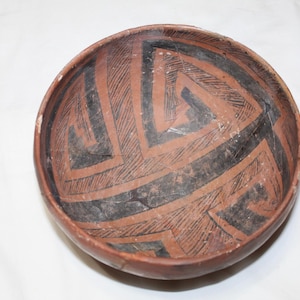 RARE Prehistoric 1000 - 1300 Wingate Black On Red Anasazi Pottery Bowl