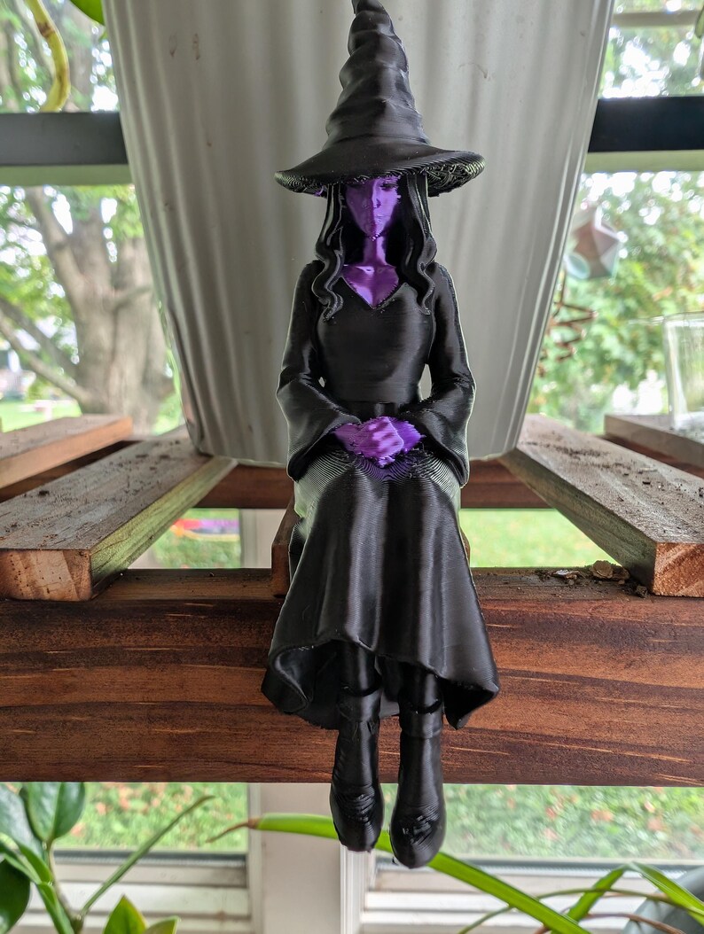Décoration d'étagère sorcière | Décoration sorcière colorée | Décoration d'étagère Halloween | Accessoire gothique pour la maison | Cadeau pour les amoureux des sorcières | Décoration imprimée en 3D en PLA image 3